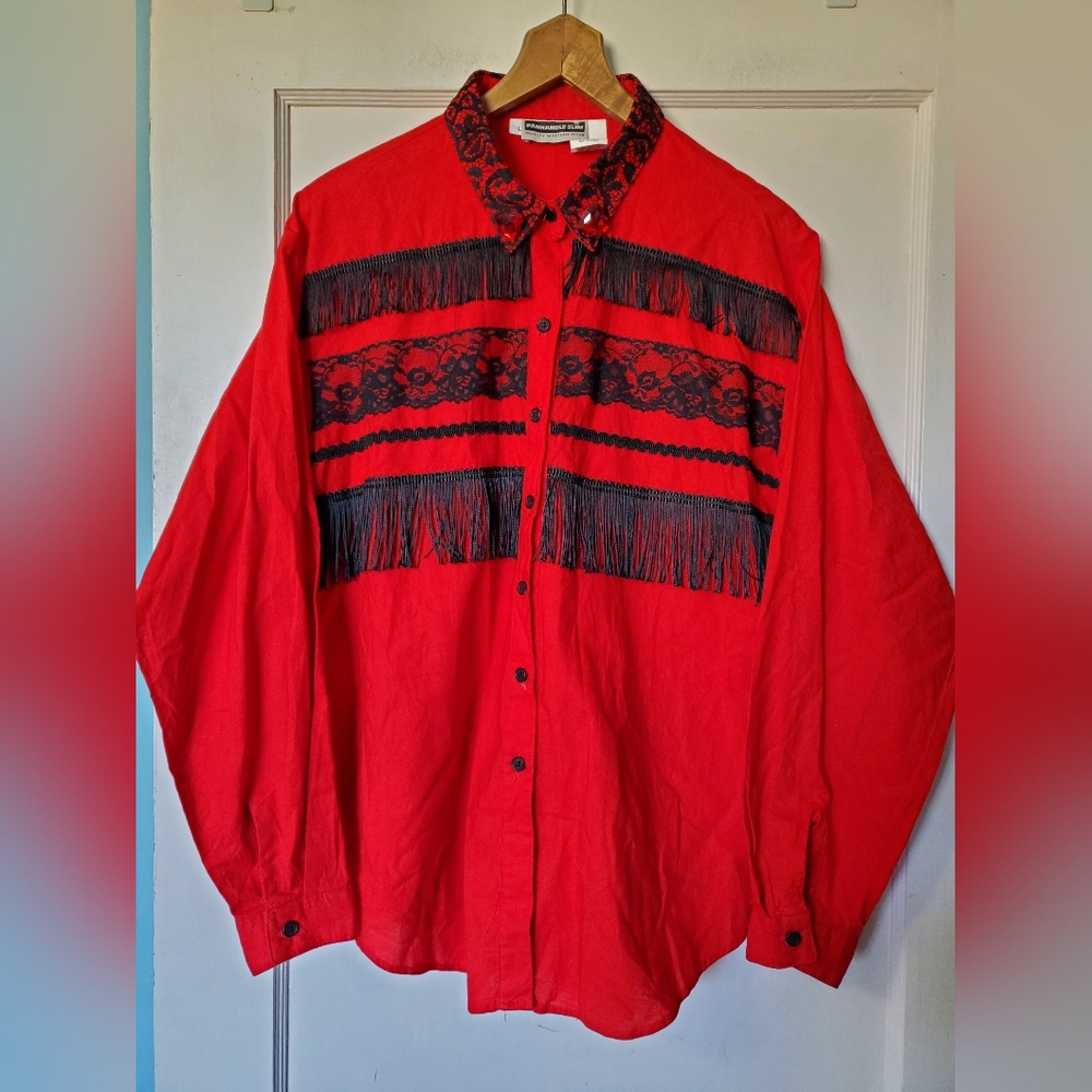 🖤One Of A Kind❤Vintage Cowgirl Rodeo Bling Fringe Top❤🖤